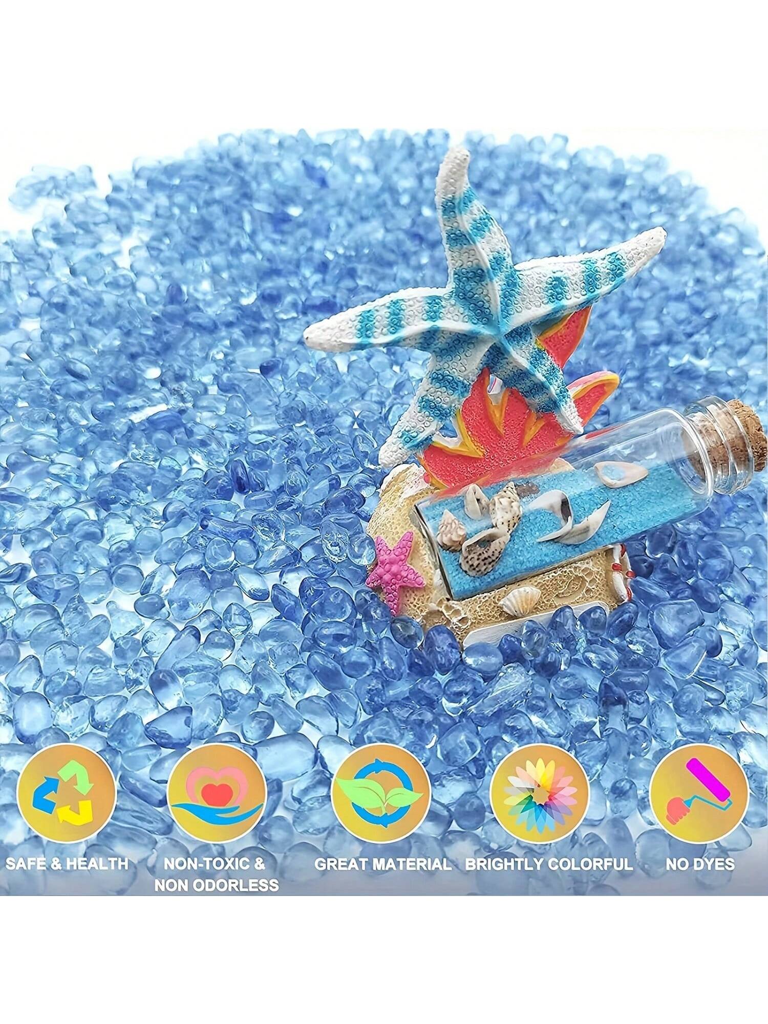 Blue Glass Gravel 3 4mm Aquari - Marine Aquarium Gravel ulasan dan harga